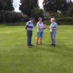Ruth receiving her trophy from Ann our President